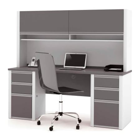 Bestar Bestar Credenza and Hutch Kit - 71" - Slate & Sandstone - Connexion Series 93860-1459